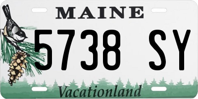 ME license plate 5738SY