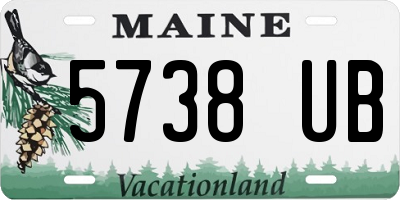 ME license plate 5738UB