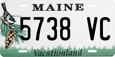 ME license plate 5738VC