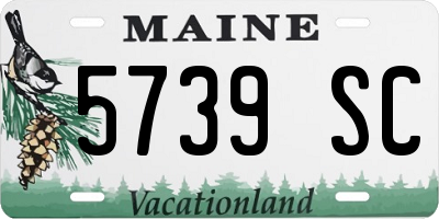 ME license plate 5739SC