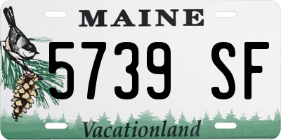 ME license plate 5739SF
