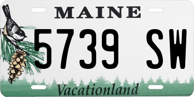 ME license plate 5739SW