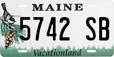 ME license plate 5742SB