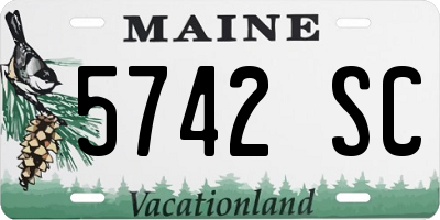 ME license plate 5742SC
