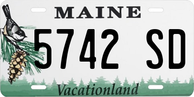 ME license plate 5742SD