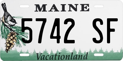ME license plate 5742SF