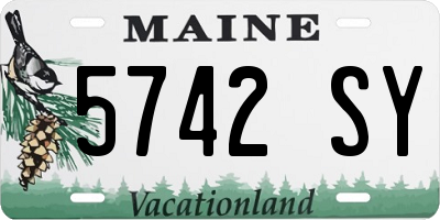 ME license plate 5742SY