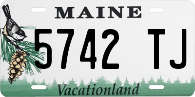 ME license plate 5742TJ
