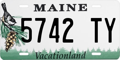 ME license plate 5742TY