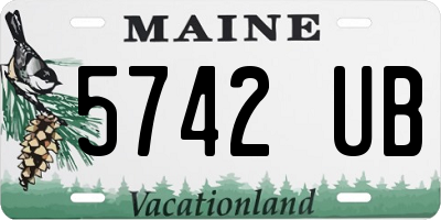 ME license plate 5742UB