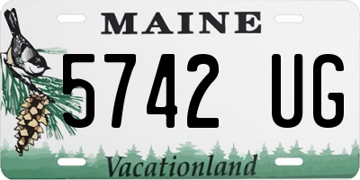 ME license plate 5742UG