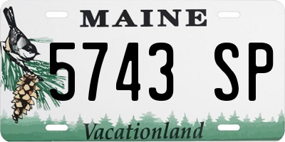 ME license plate 5743SP