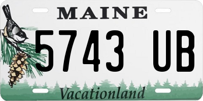 ME license plate 5743UB