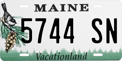 ME license plate 5744SN