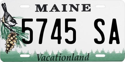 ME license plate 5745SA