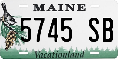 ME license plate 5745SB