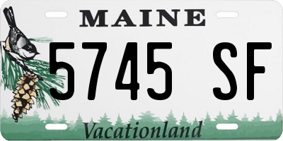 ME license plate 5745SF