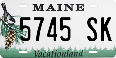 ME license plate 5745SK