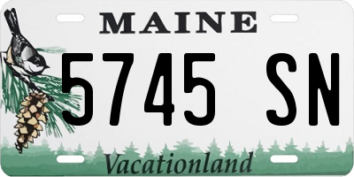 ME license plate 5745SN
