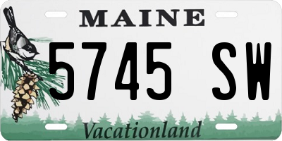 ME license plate 5745SW