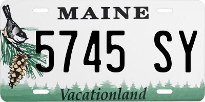 ME license plate 5745SY