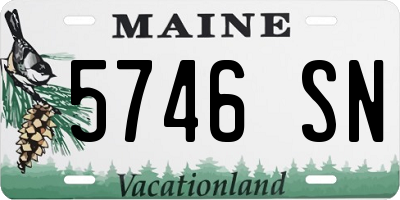 ME license plate 5746SN