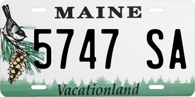 ME license plate 5747SA