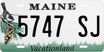 ME license plate 5747SJ