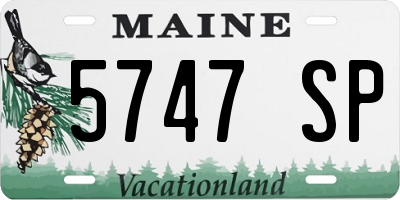 ME license plate 5747SP