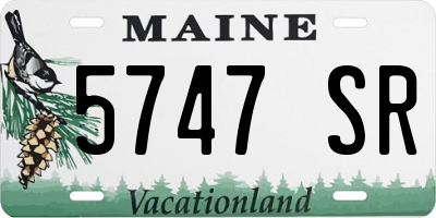 ME license plate 5747SR