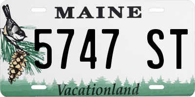 ME license plate 5747ST