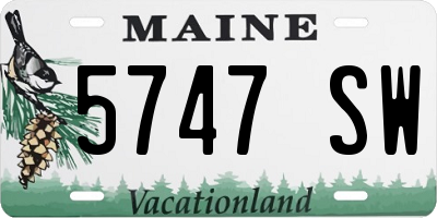 ME license plate 5747SW