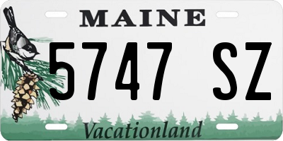 ME license plate 5747SZ