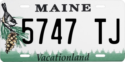 ME license plate 5747TJ