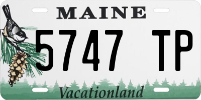 ME license plate 5747TP