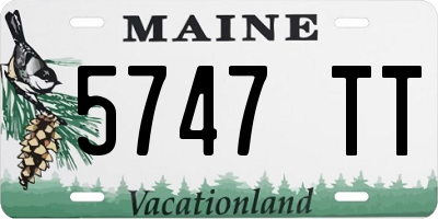ME license plate 5747TT