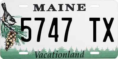 ME license plate 5747TX