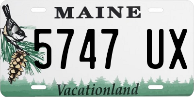 ME license plate 5747UX