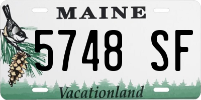 ME license plate 5748SF