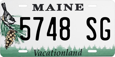 ME license plate 5748SG