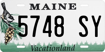 ME license plate 5748SY