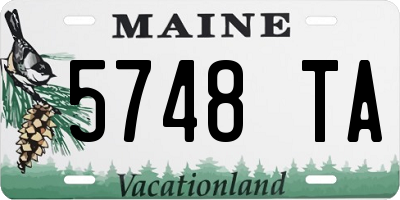 ME license plate 5748TA
