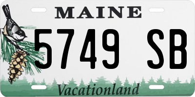 ME license plate 5749SB