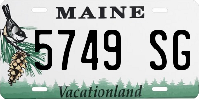 ME license plate 5749SG