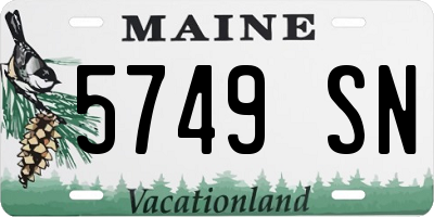 ME license plate 5749SN