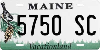 ME license plate 5750SC