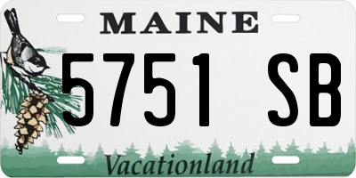 ME license plate 5751SB