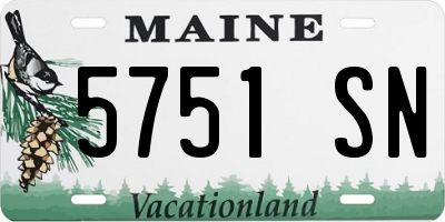 ME license plate 5751SN