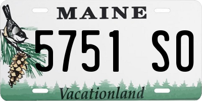 ME license plate 5751SO