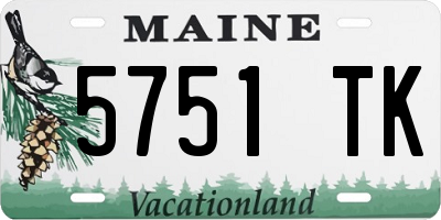 ME license plate 5751TK